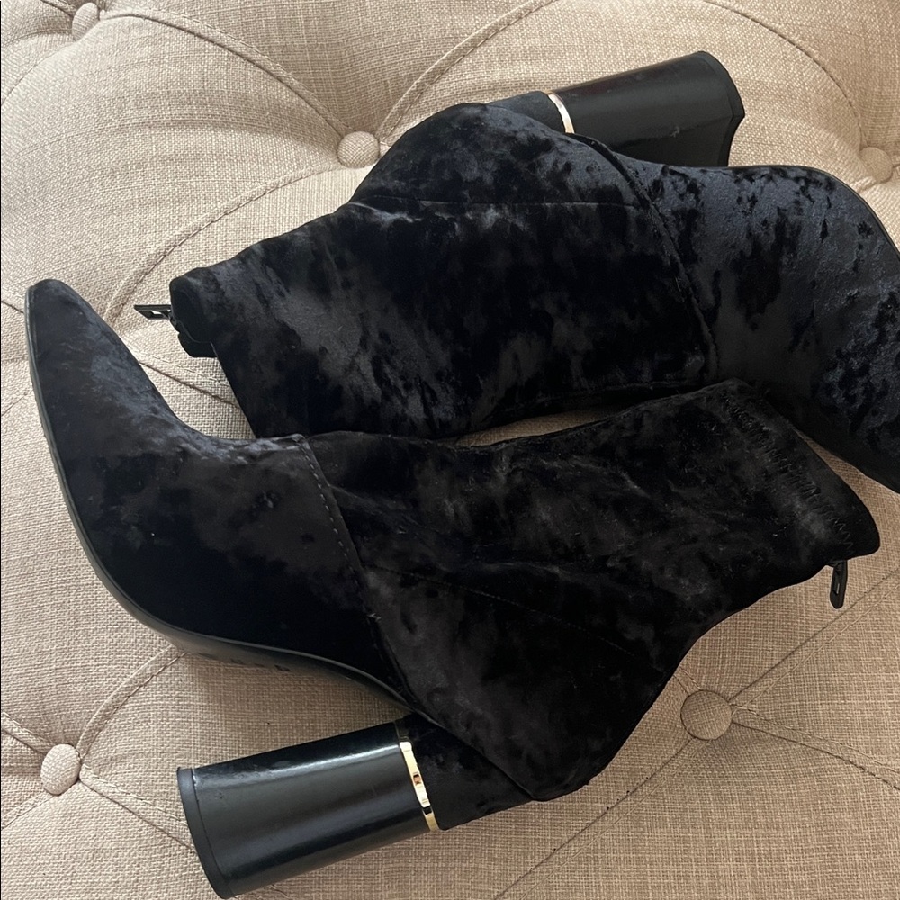 3.1 Phillip Lim Black Velvet Heeled Boots